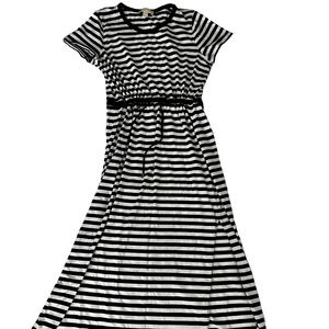 Black and White Striped Maxi Dress